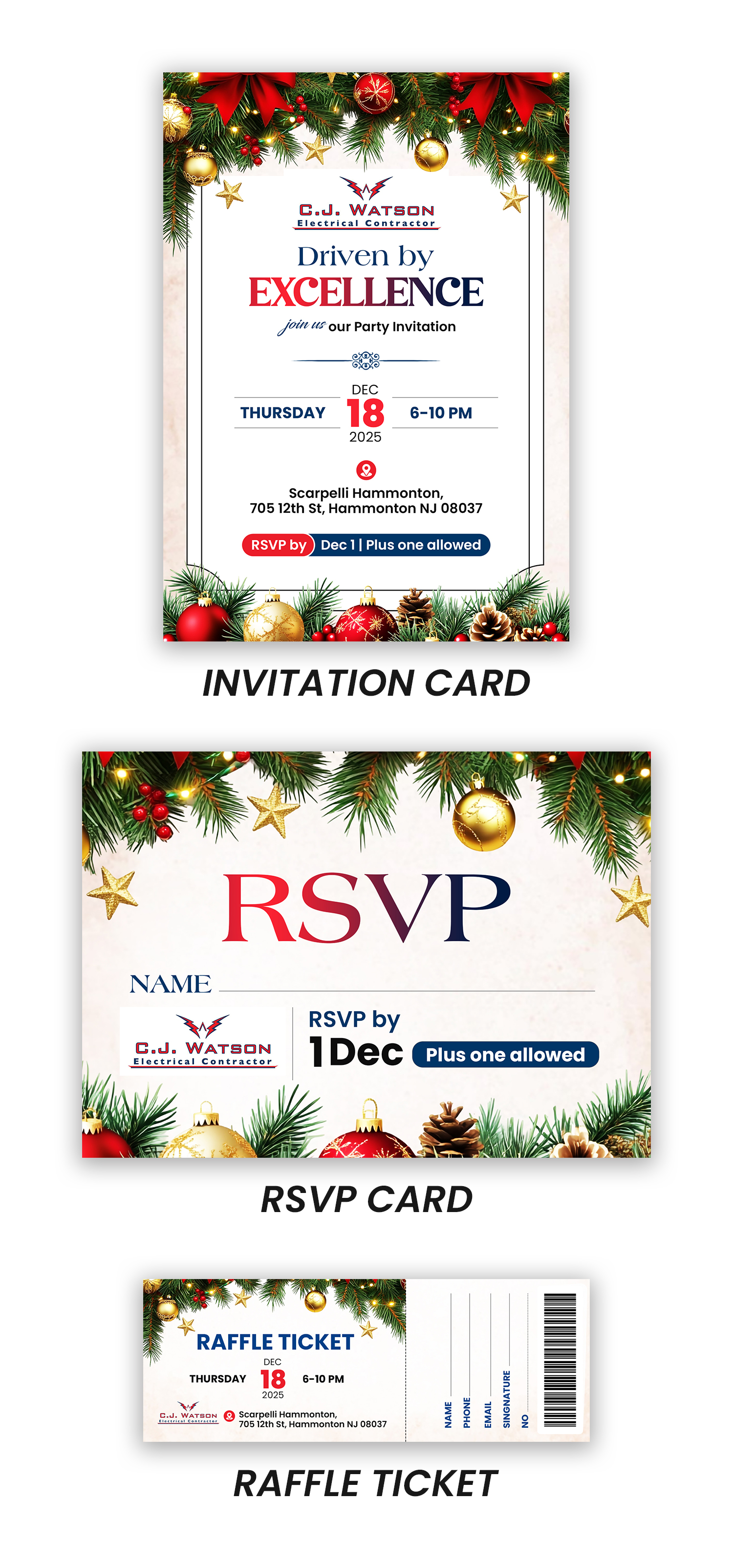 Invitation Design by debdesign for CJ Watson Electrical Contractor | Design #36304718