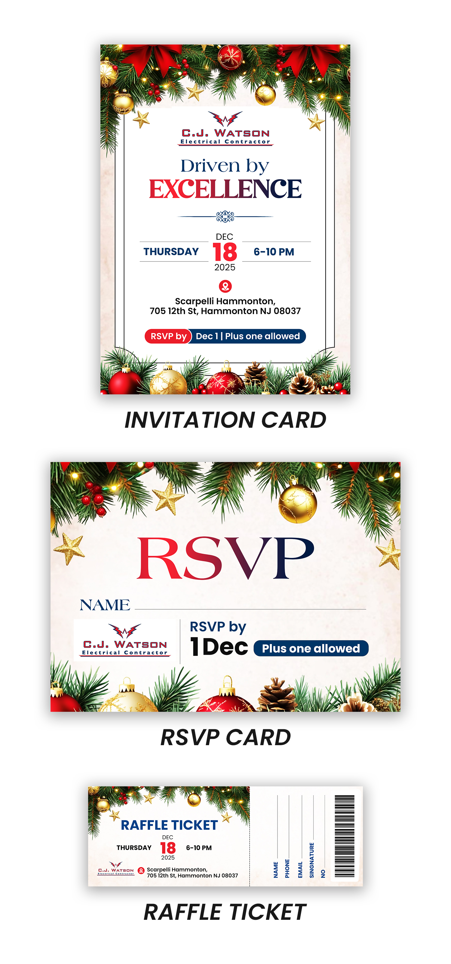 Invitation Design by debdesign for CJ Watson Electrical Contractor | Design #36304719