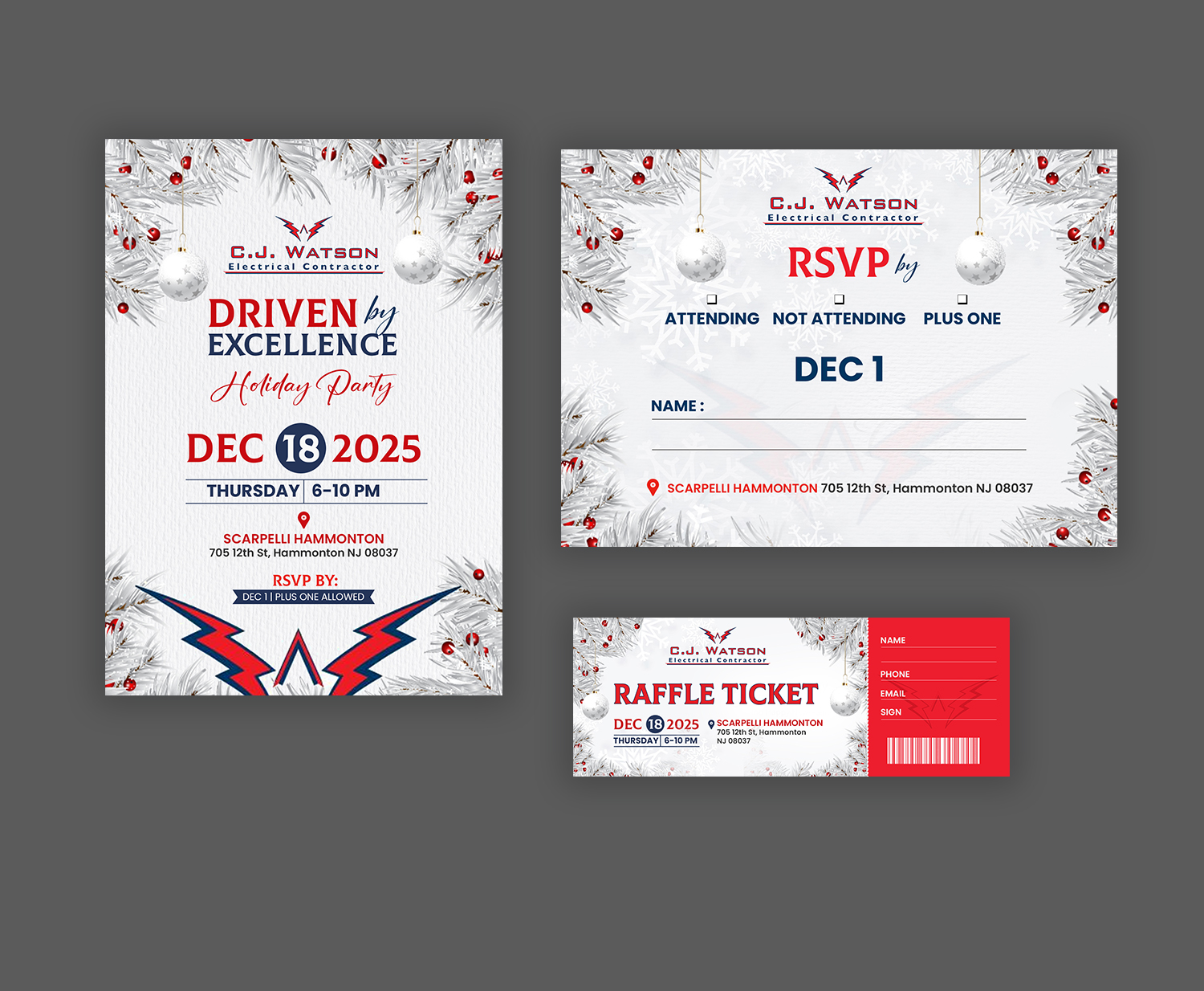 Invitation Design by debdesign for CJ Watson Electrical Contractor | Design: #36318377