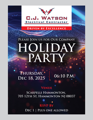 Invitation Design by I P Design for CJ Watson Electrical Contractor | Design: #36295538