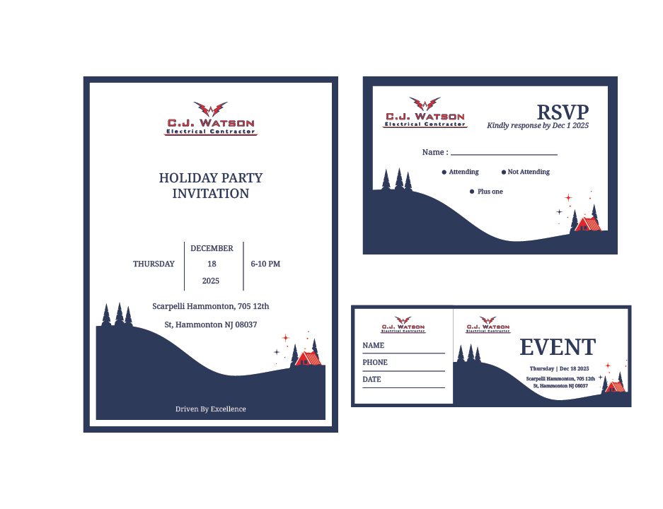 Invitation Design by Ngoeg for CJ Watson Electrical Contractor | Design #36321363