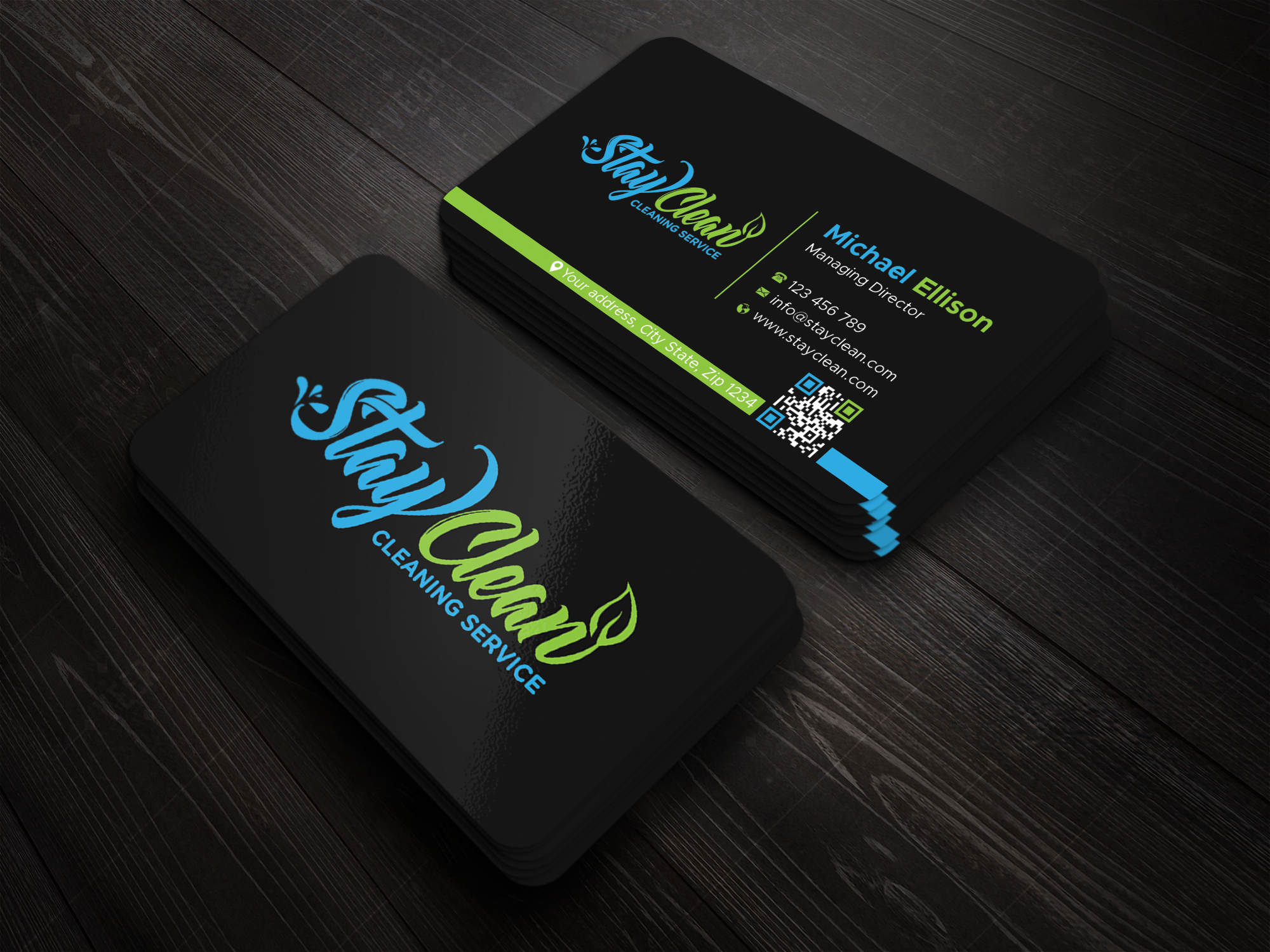 Diseño de Tarjeta de Presentación por Expert Bappy para Stay Clean Cleaning Service  | Diseño #36293718