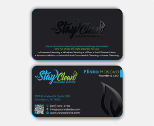 Business Card Design by DesignerShahadat for Stay Clean Cleaning Service  | Design: #36296477