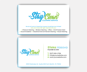 Business Card Design by DesignerShahadat for Stay Clean Cleaning Service  | Design: #36296479