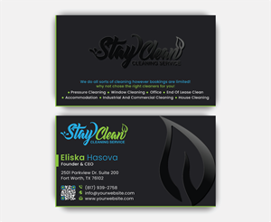 Business Card Design by DesignerShahadat for Stay Clean Cleaning Service  | Design: #36296482