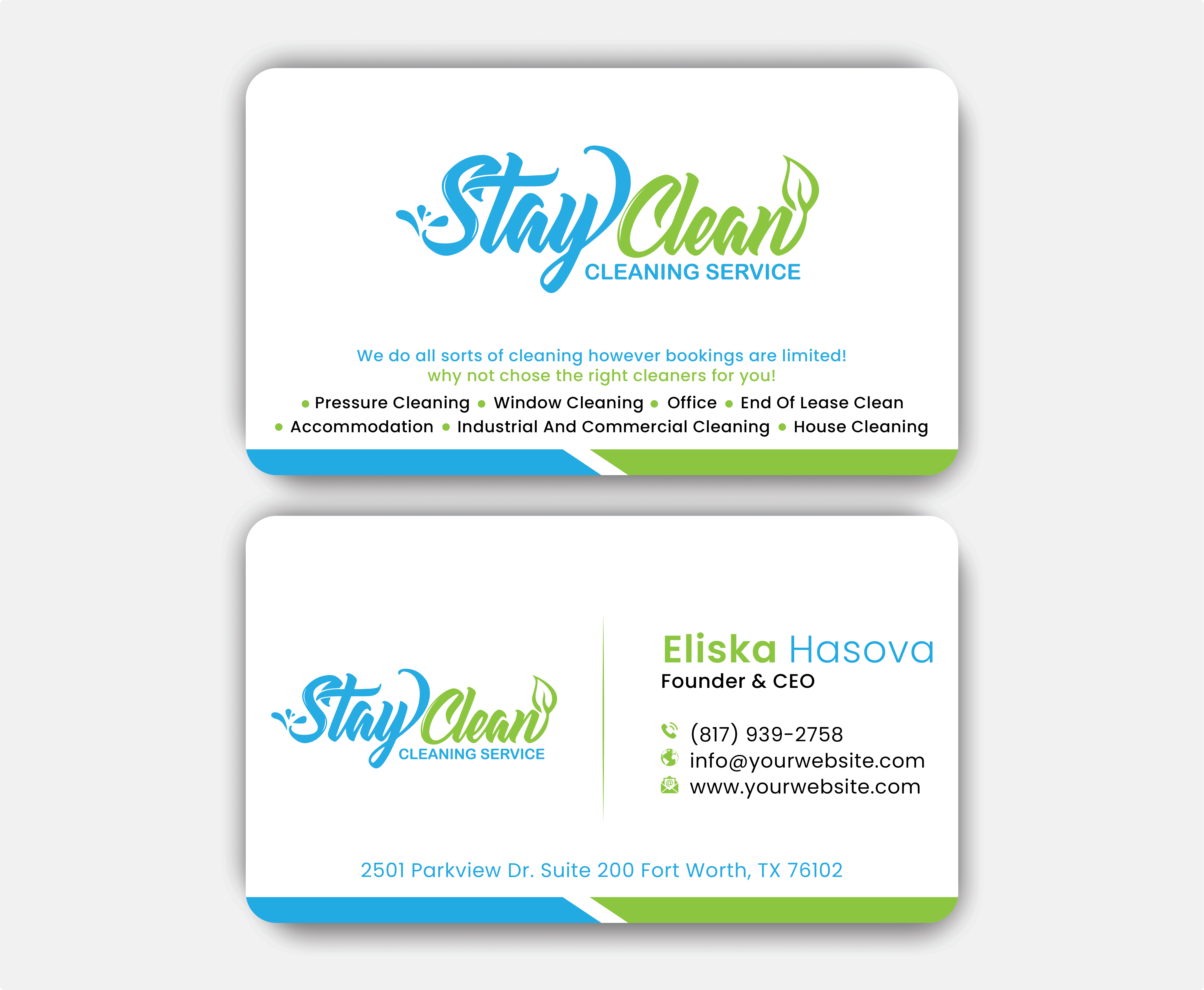 Business Card Design by DesignerShahadat for Stay Clean Cleaning Service  | Design #36296540