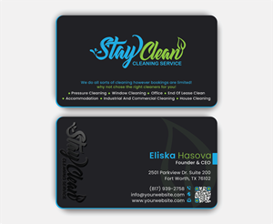 Business Card Design by DesignerShahadat for Stay Clean Cleaning Service  | Design: #36296551