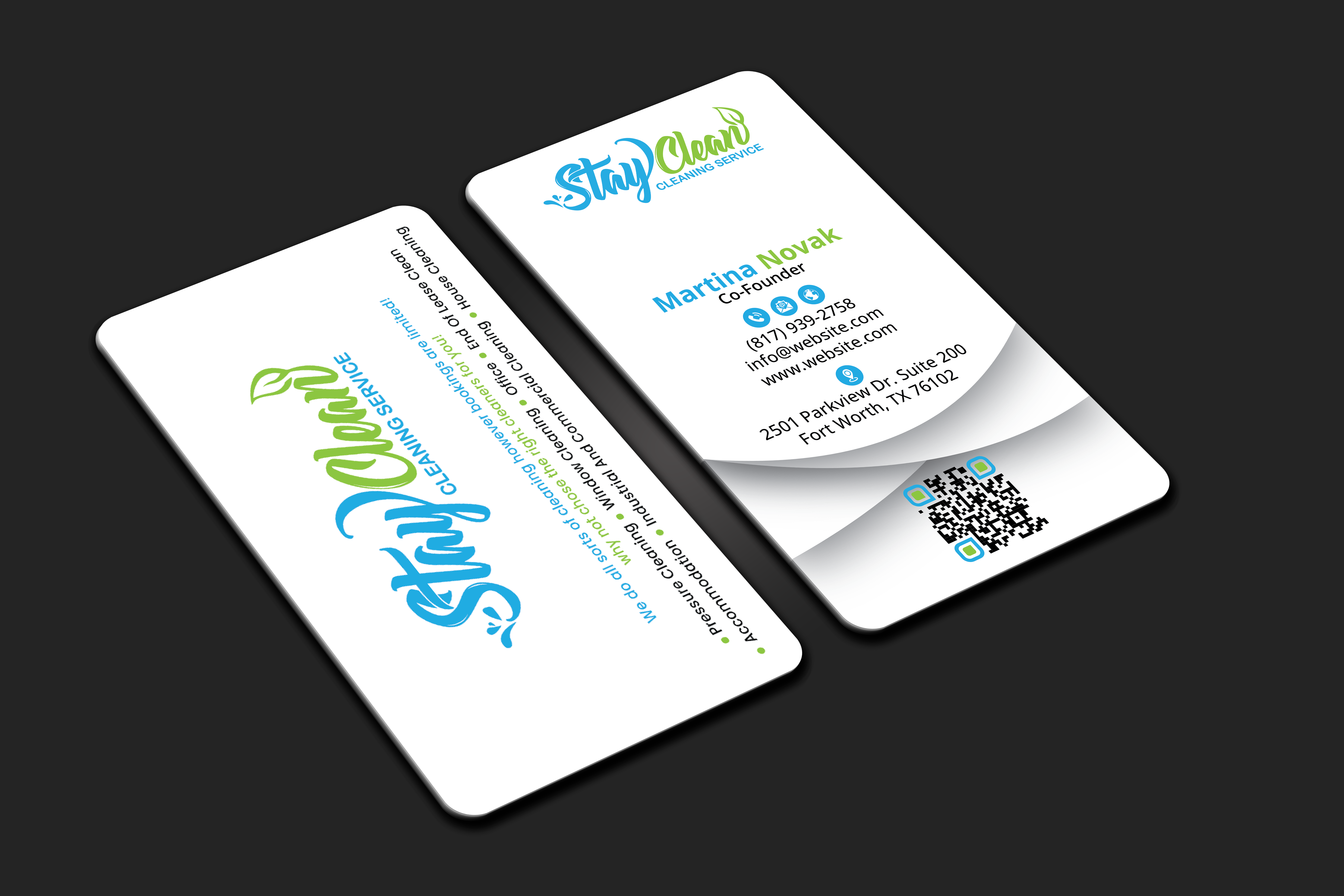 Business Card Design by DesignerShahadat for Stay Clean Cleaning Service  | Design #36296563