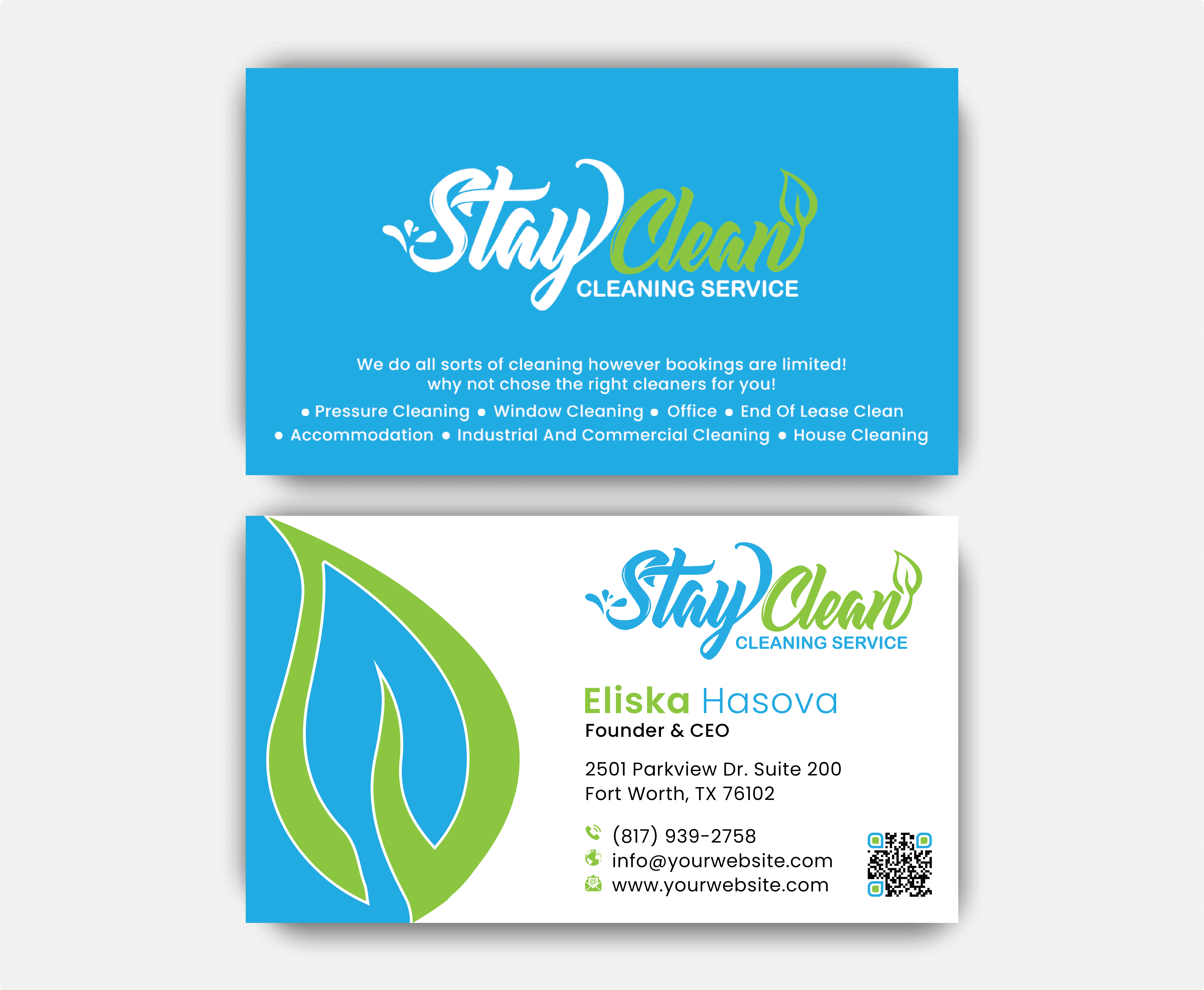 Business Card Design by DesignerShahadat for Stay Clean Cleaning Service  | Design #36296999