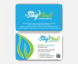 Business Card Design by DesignerShahadat for Stay Clean Cleaning Service  | Design: #36296999