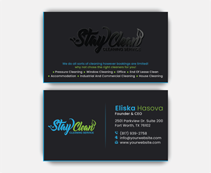Business Card Design by DesignerShahadat for Stay Clean Cleaning Service  | Design: #36297001