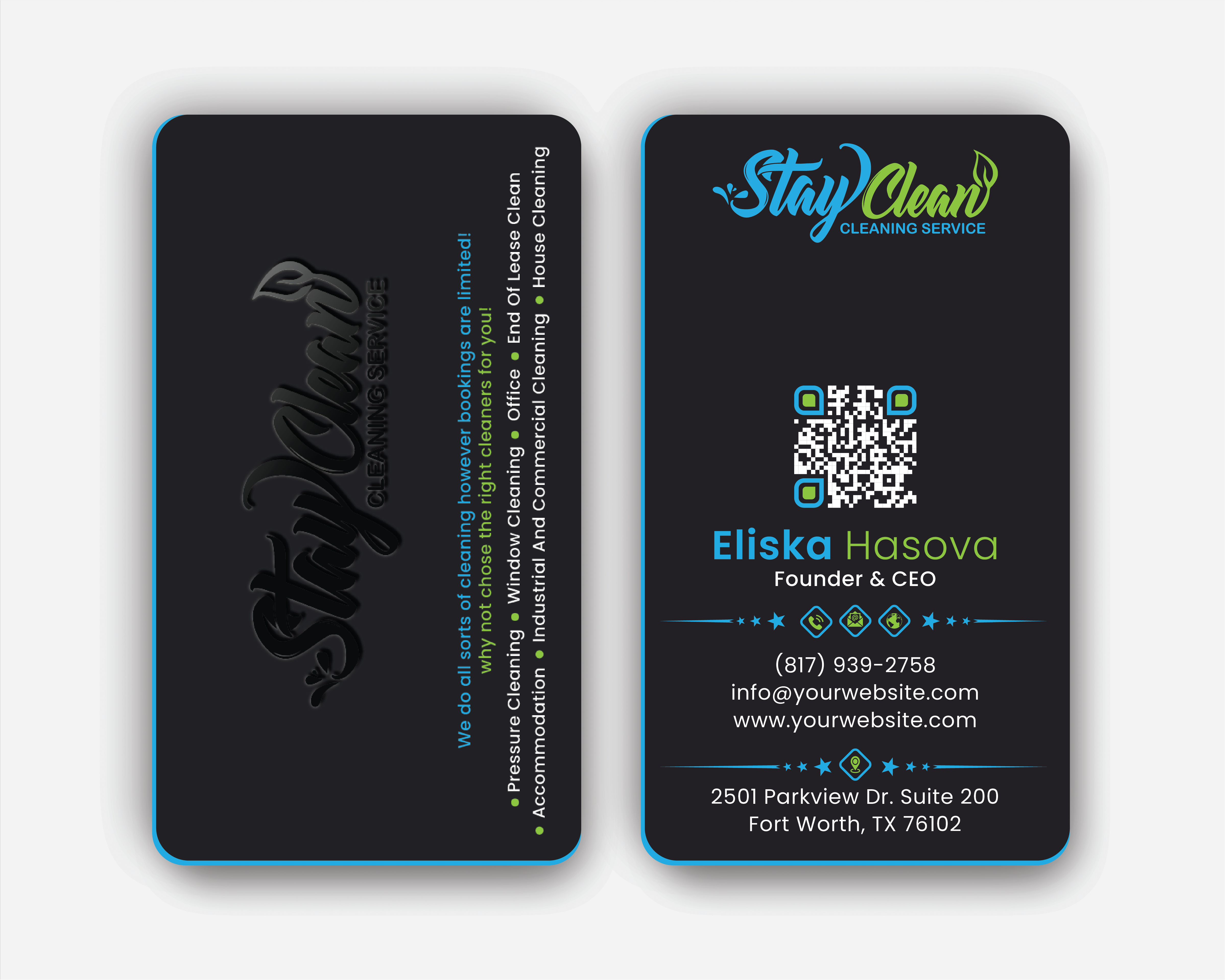 Business Card Design by DesignerShahadat for Stay Clean Cleaning Service  | Design #36297073