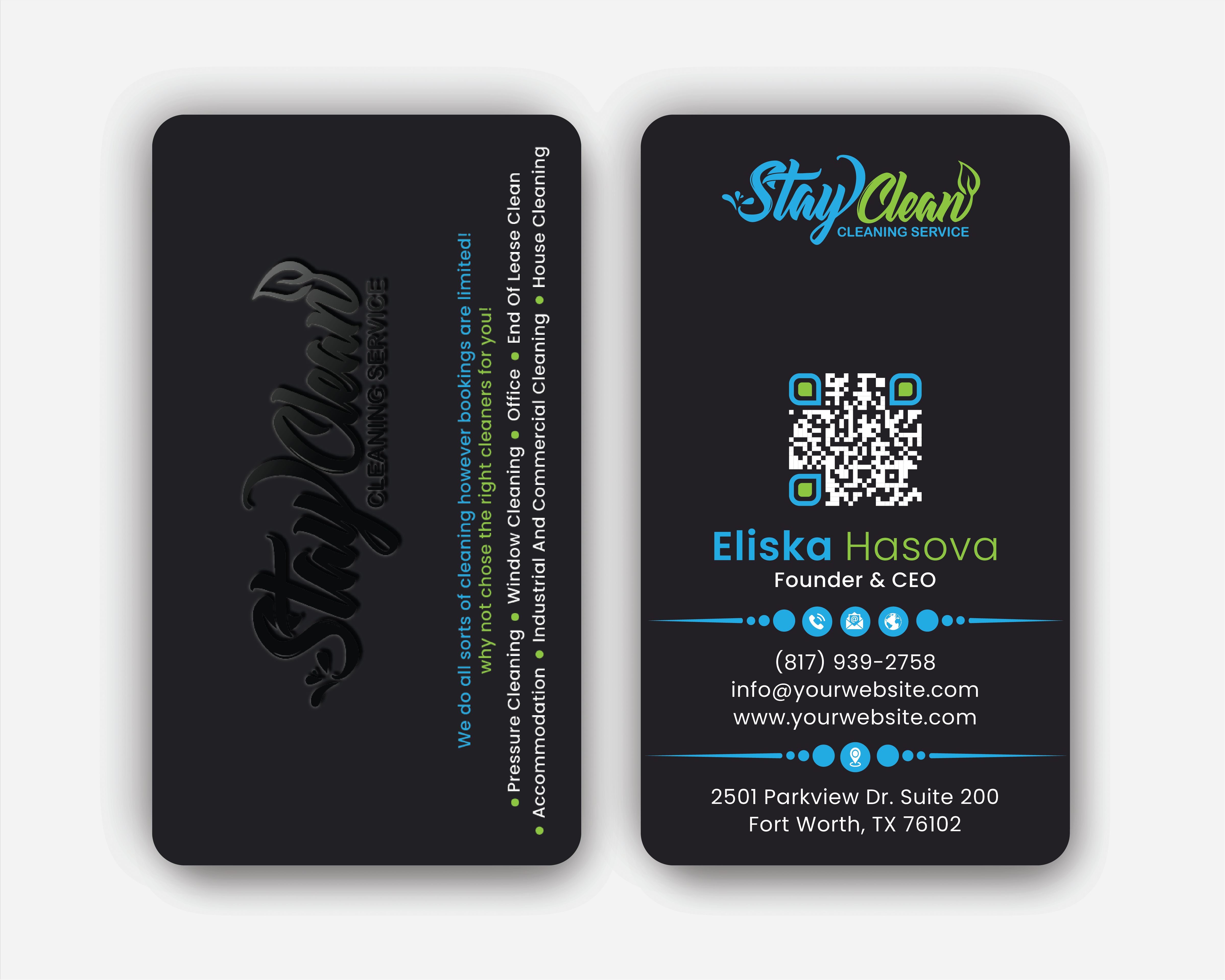 Business Card Design by DesignerShahadat for Stay Clean Cleaning Service  | Design #36297074