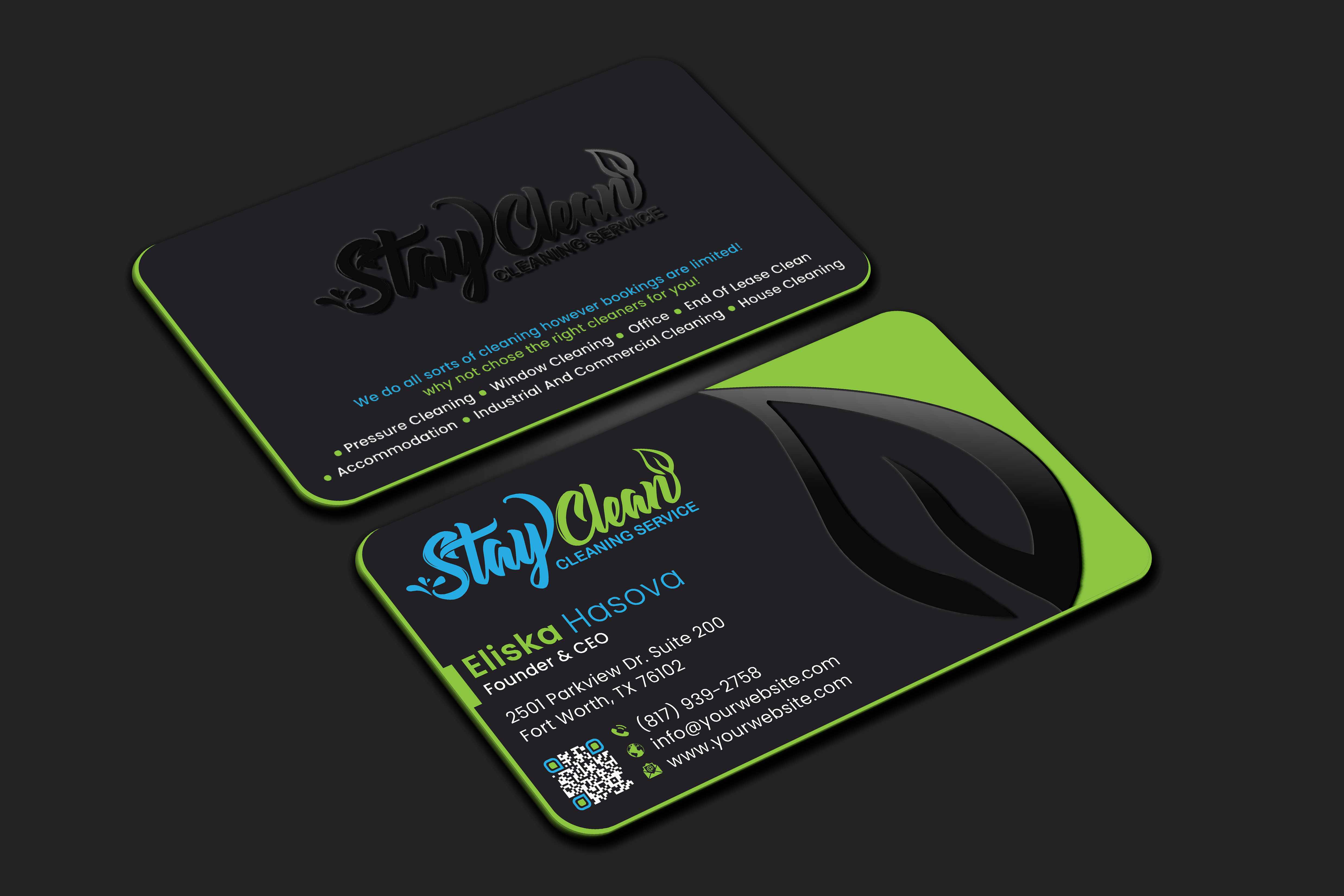 Business Card Design by DesignerShahadat for Stay Clean Cleaning Service  | Design #36297734