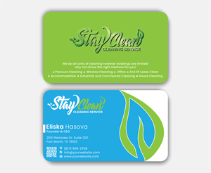 Business Card Design by DesignerShahadat for Stay Clean Cleaning Service  | Design: #36297762
