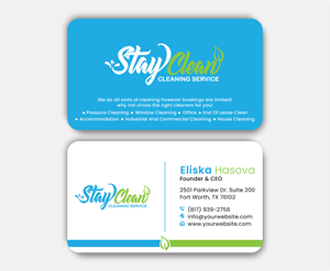 Business Card Design by DesignerShahadat for Stay Clean Cleaning Service  | Design: #36297828