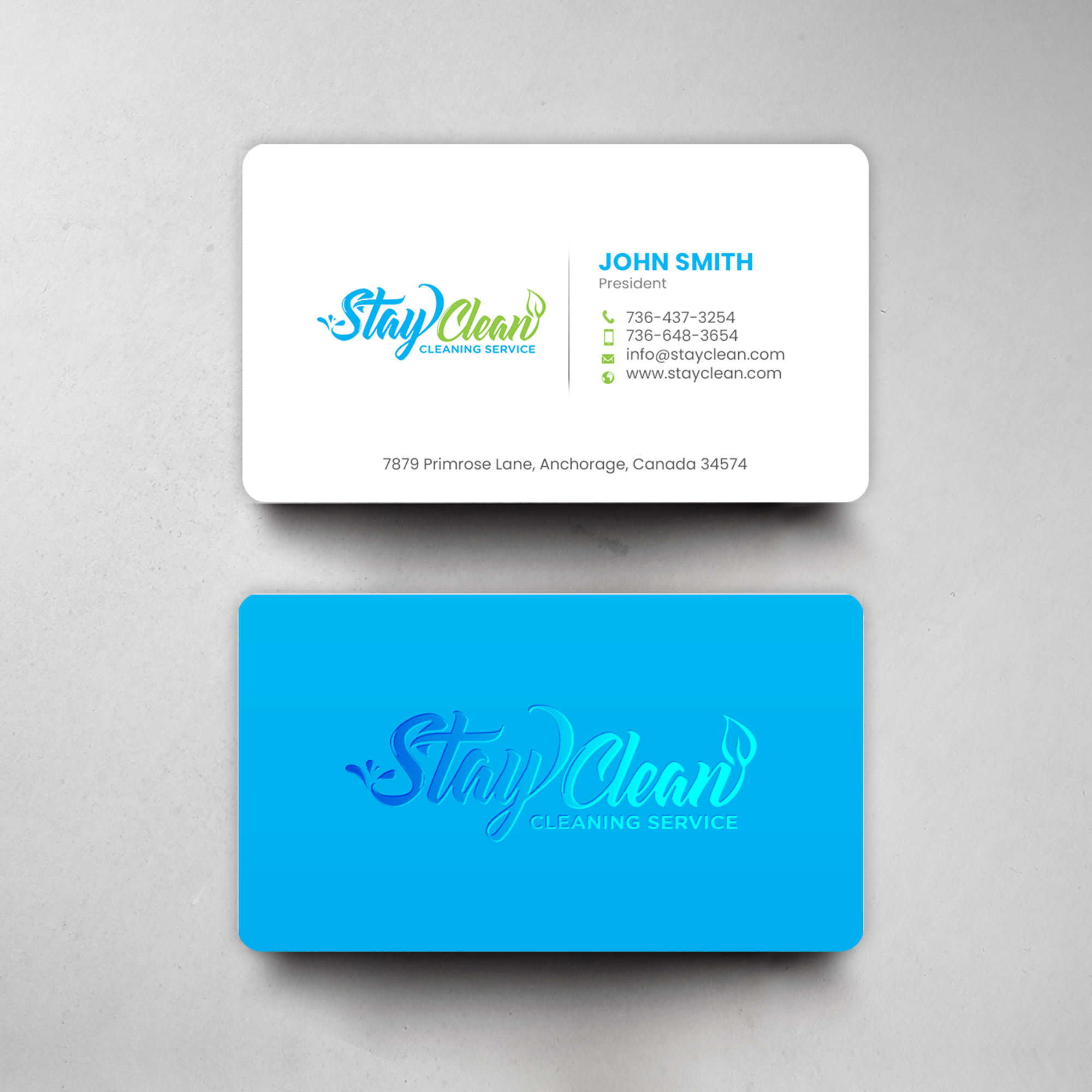 Business Card Design by chandrayaan.creative for Stay Clean Cleaning Service  | Design #36296865