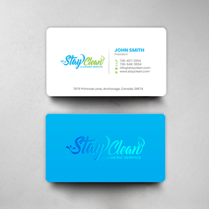 Business Card Design by chandrayaan.creative for Stay Clean Cleaning Service  | Design: #36296865