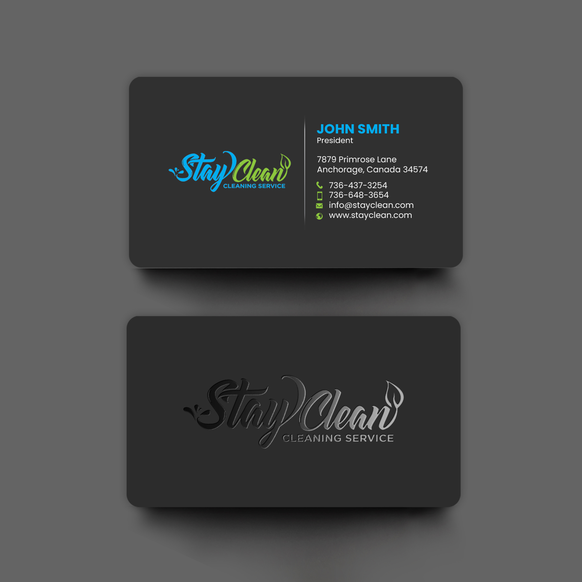 Business Card Design by chandrayaan.creative for Stay Clean Cleaning Service  | Design #36296975