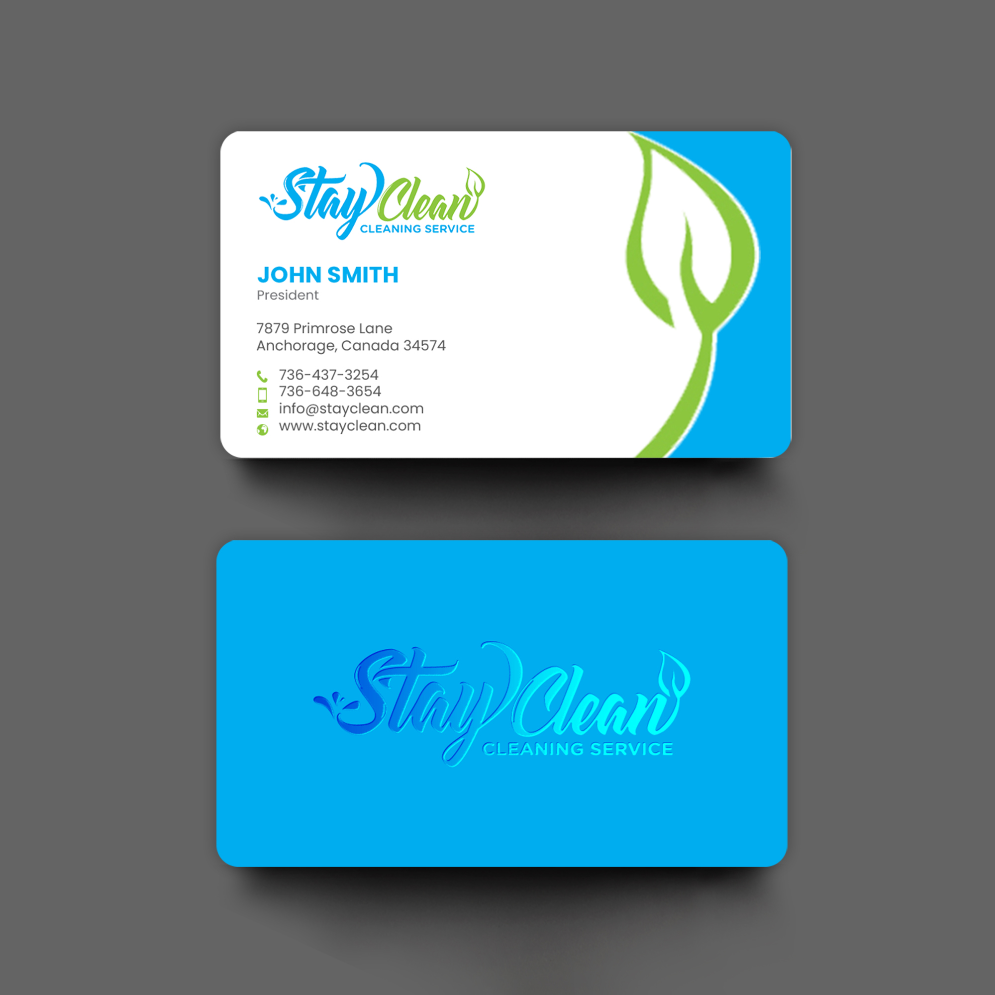 Diseño de Tarjeta de Presentación por chandrayaan.creative para Stay Clean Cleaning Service  | Diseño #36297051