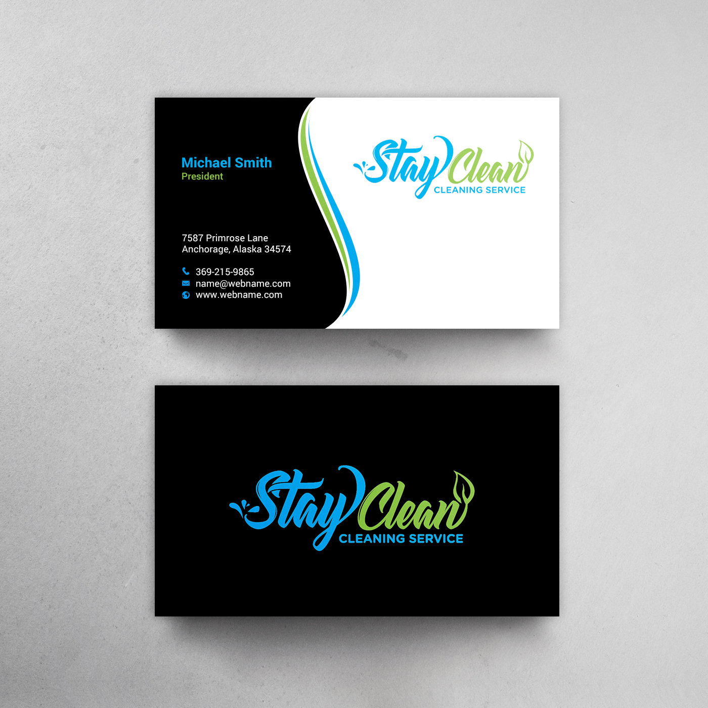 Business Card Design by chandrayaan.creative for Stay Clean Cleaning Service  | Design #36297165