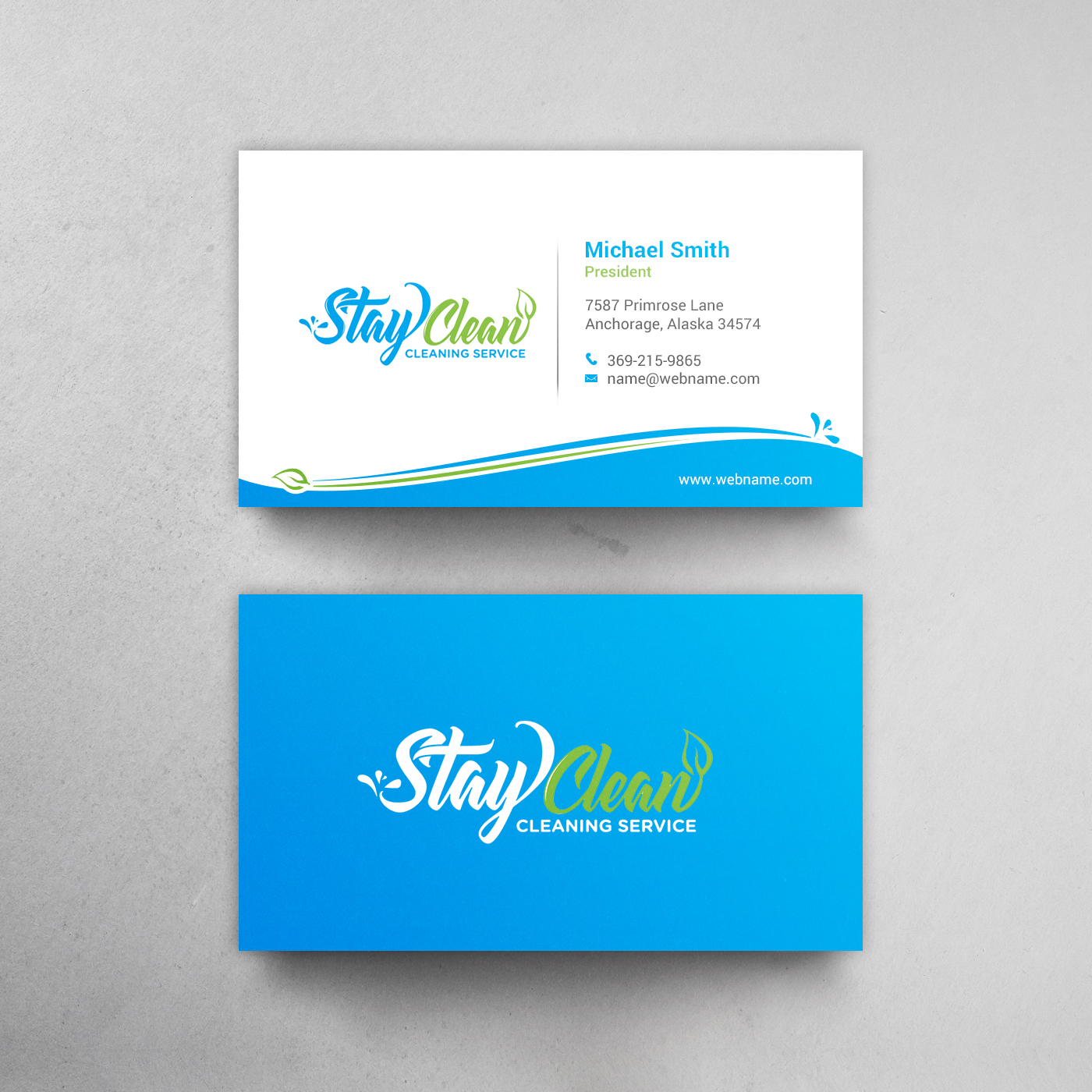 Diseño de Tarjeta de Presentación por chandrayaan.creative para Stay Clean Cleaning Service  | Diseño #36297166