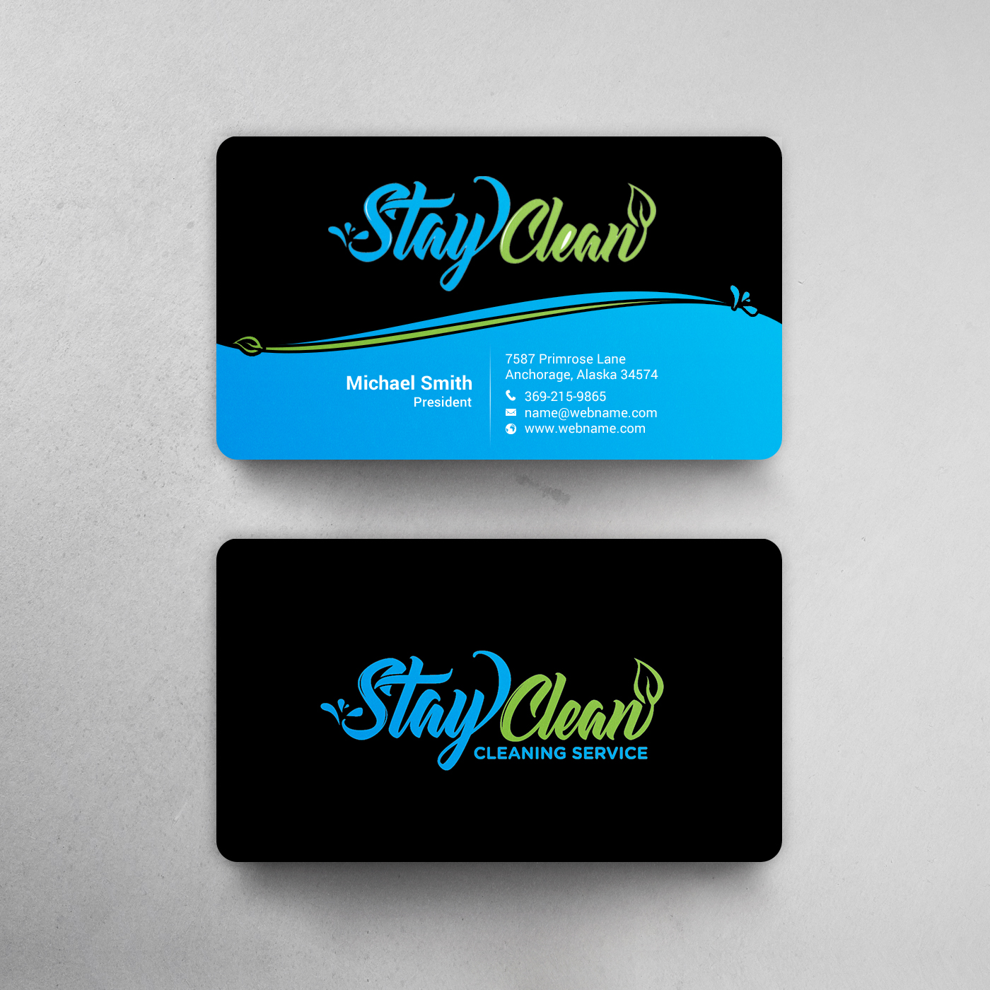 Business Card Design by chandrayaan.creative for Stay Clean Cleaning Service  | Design #36297167