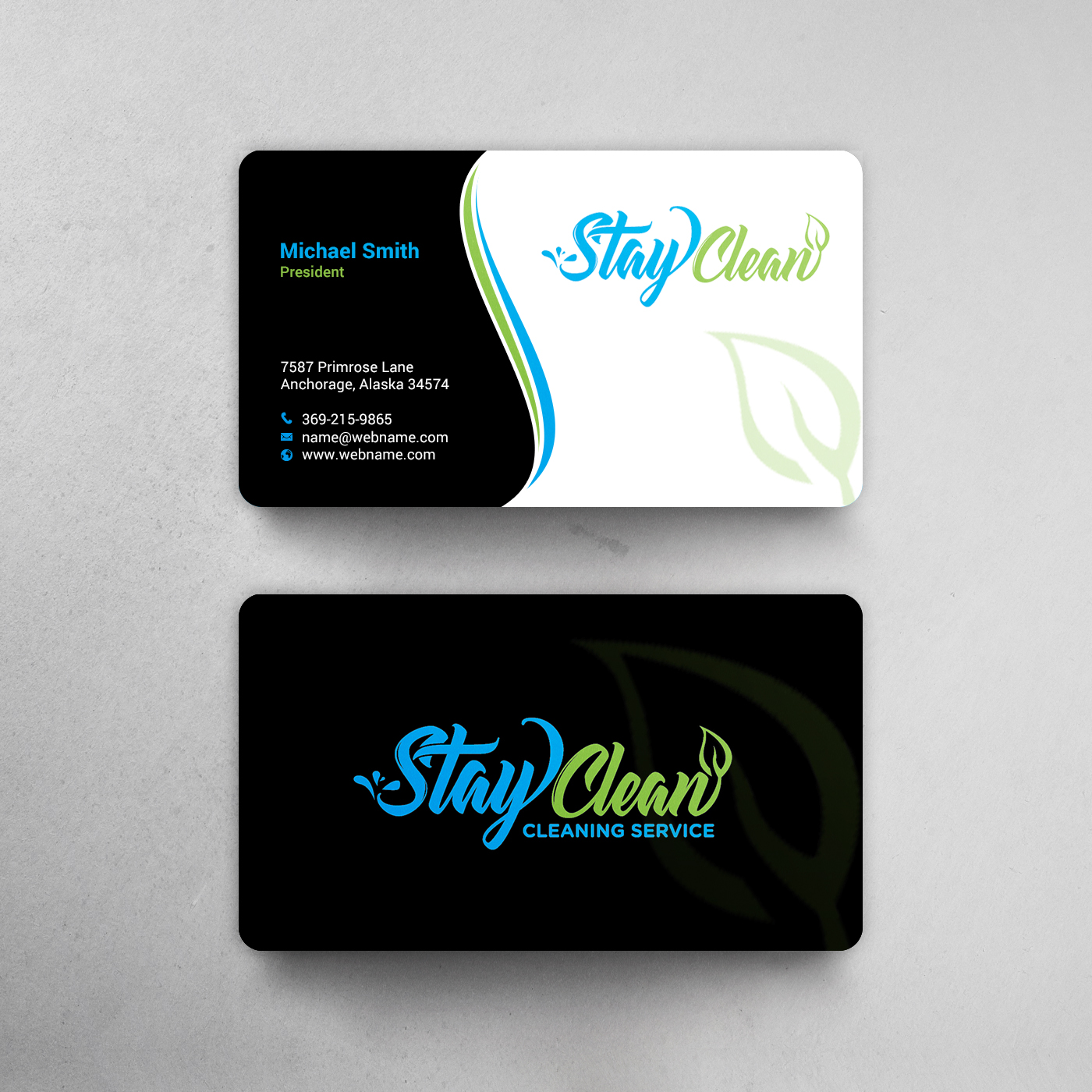 Business Card Design by chandrayaan.creative for Stay Clean Cleaning Service  | Design #36298184