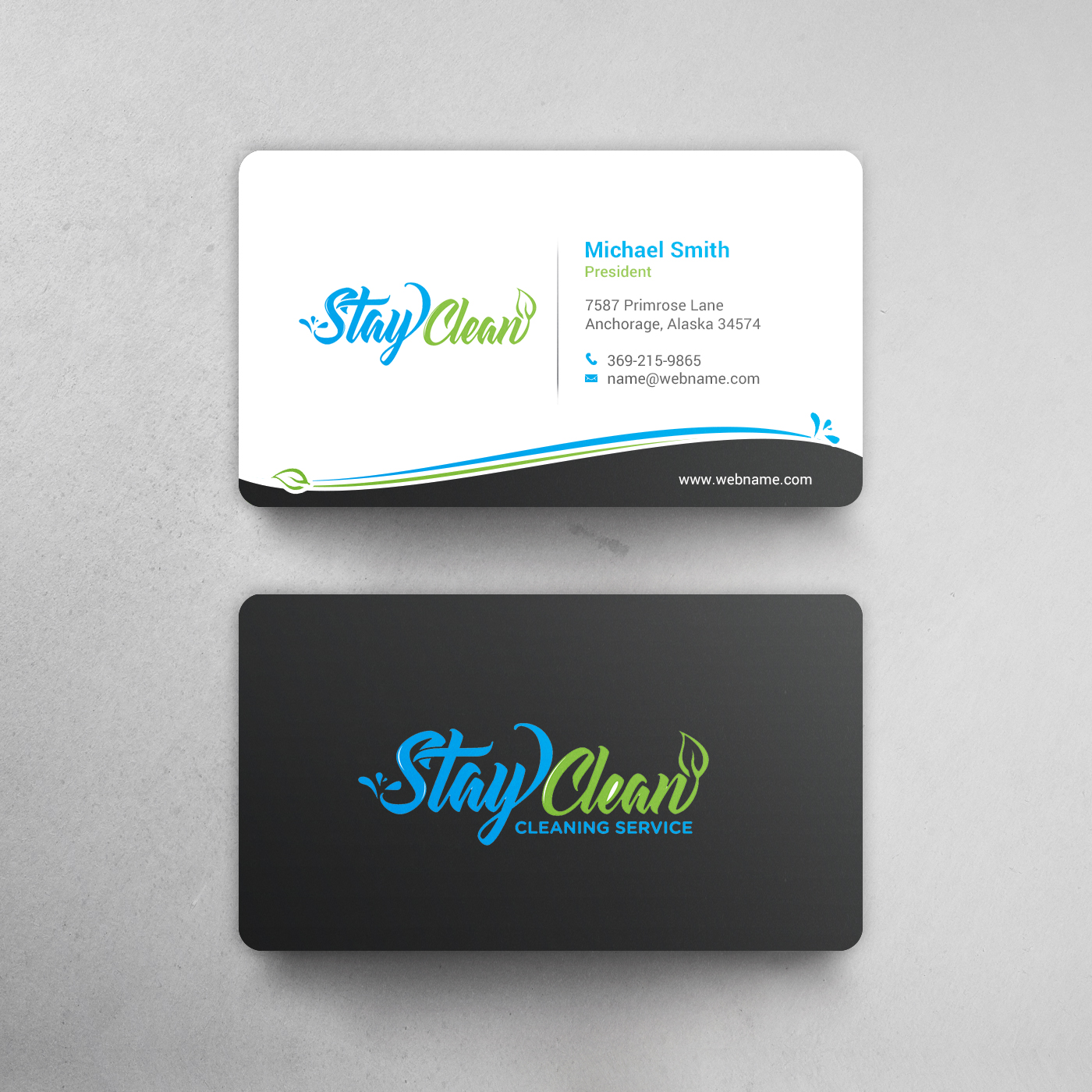 Diseño de Tarjeta de Presentación por chandrayaan.creative para Stay Clean Cleaning Service  | Diseño #36298204