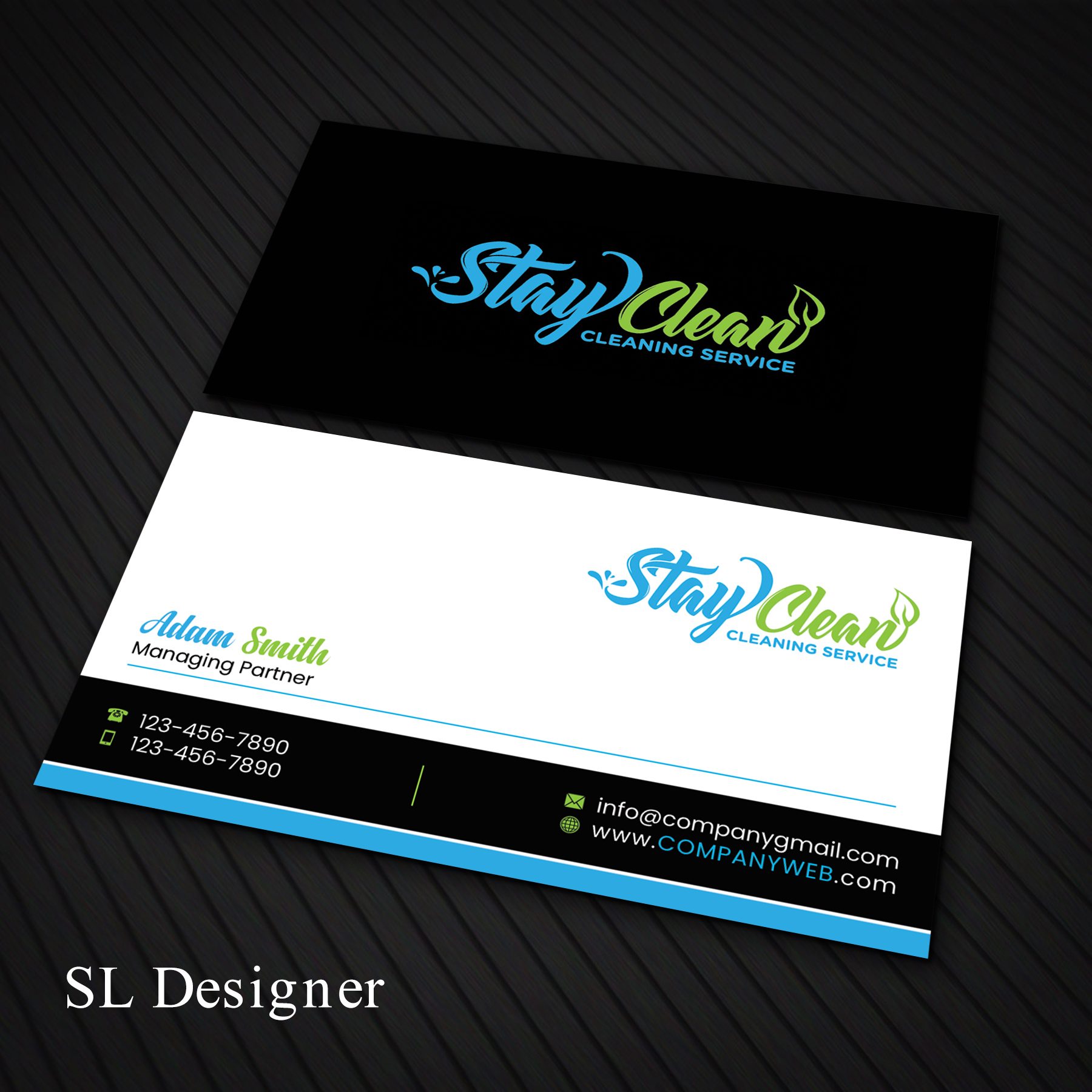 Business Card Design by SL Designer for Stay Clean Cleaning Service  | Design #36293836