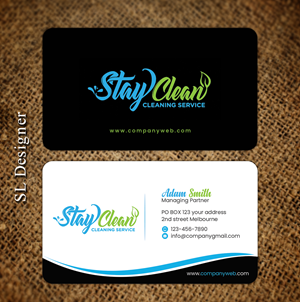 Visitenkarten-Design von SL Designer für Stay Clean Cleaning Service  | Design: #36293838