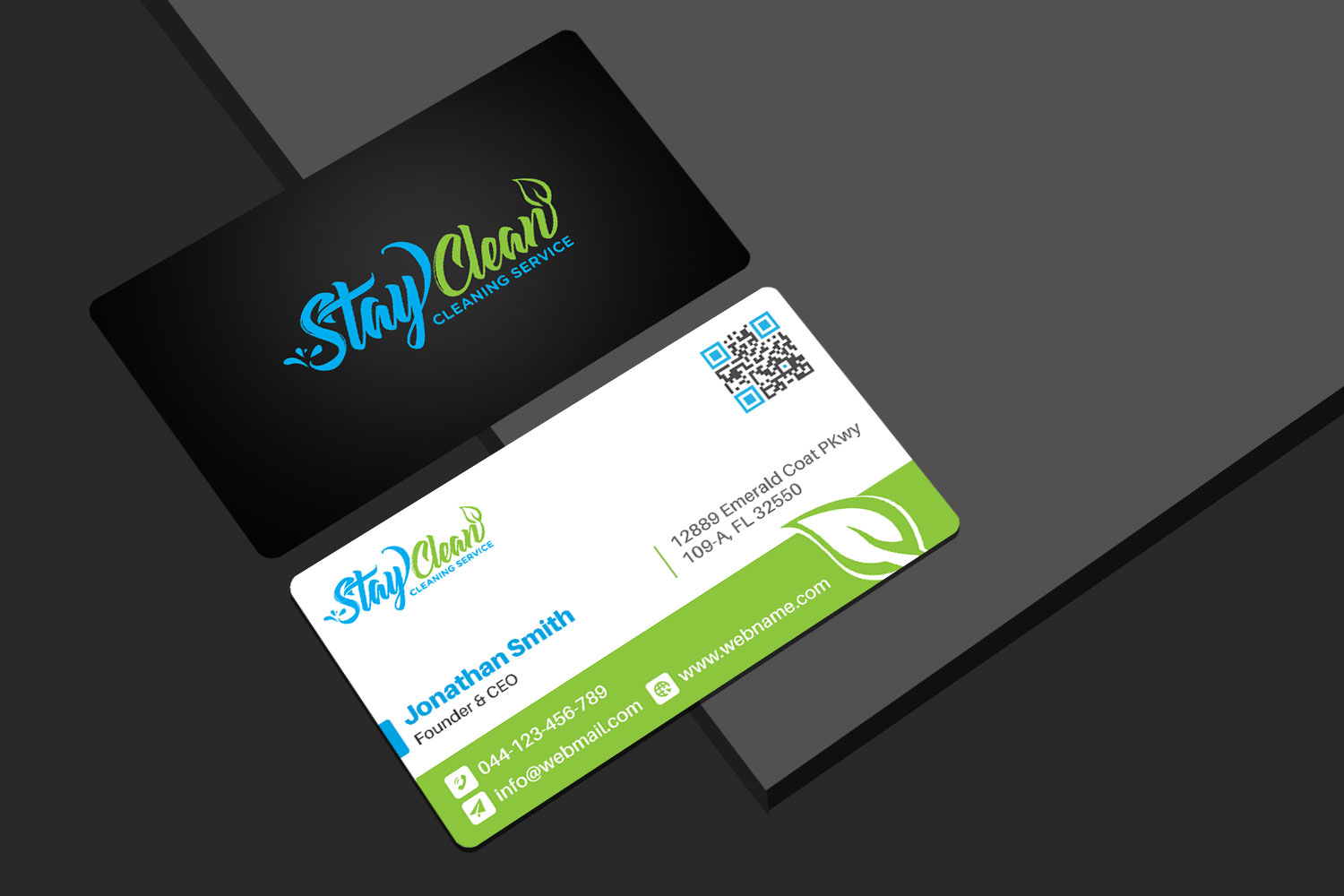 Business Card Design by rainbowmagic2017 for Stay Clean Cleaning Service  | Design #36297193