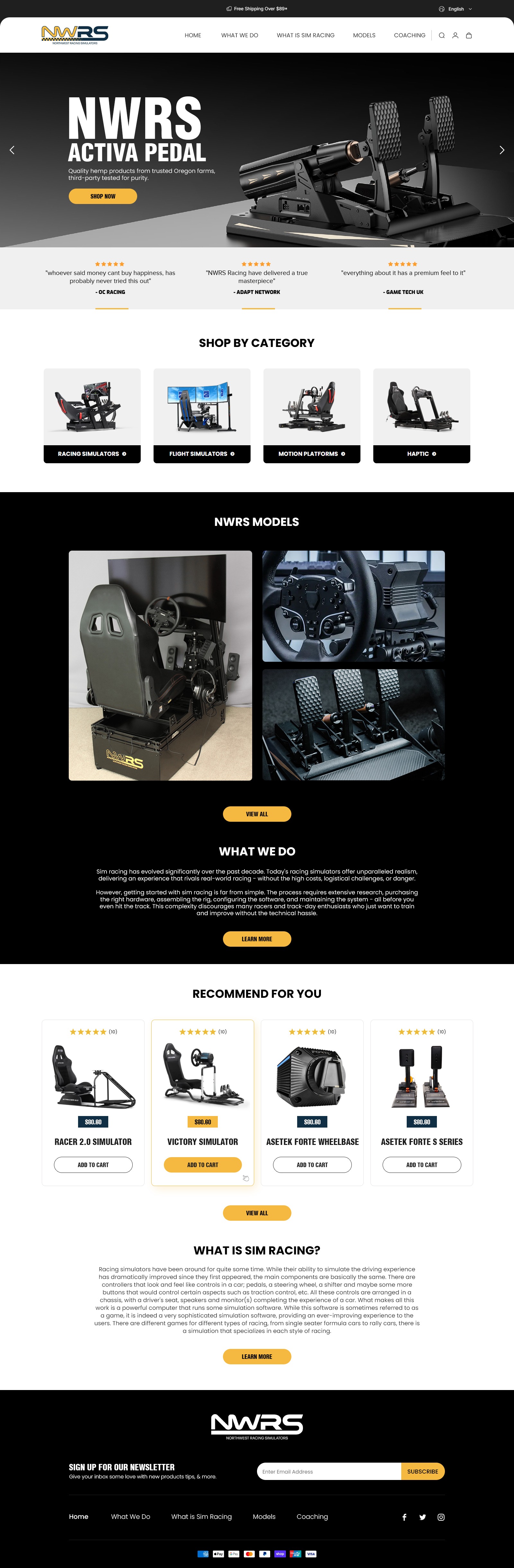 Web Design by Anup Innovations for Northwest Racing Simulators LLC | Design #36316396