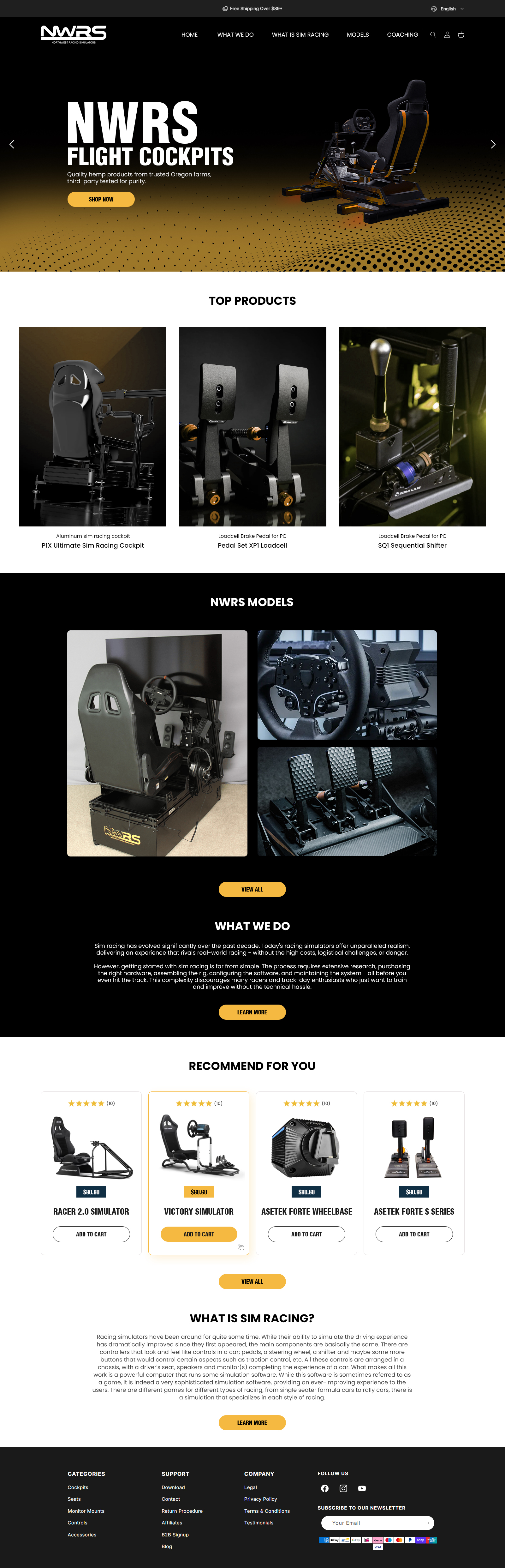 Web-Design von Anup Innovations für Northwest Racing Simulators LLC | Design #36316787