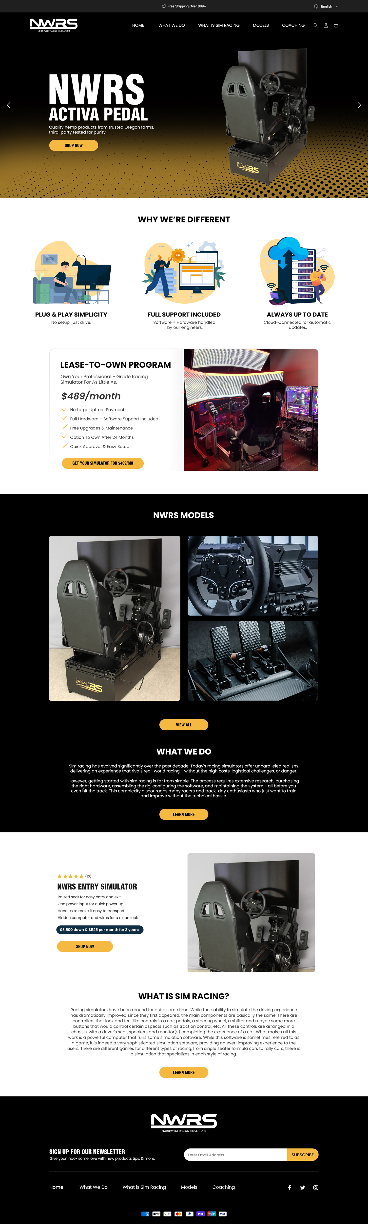 Web-Design von Anup Innovations für Northwest Racing Simulators LLC | Design #36324138