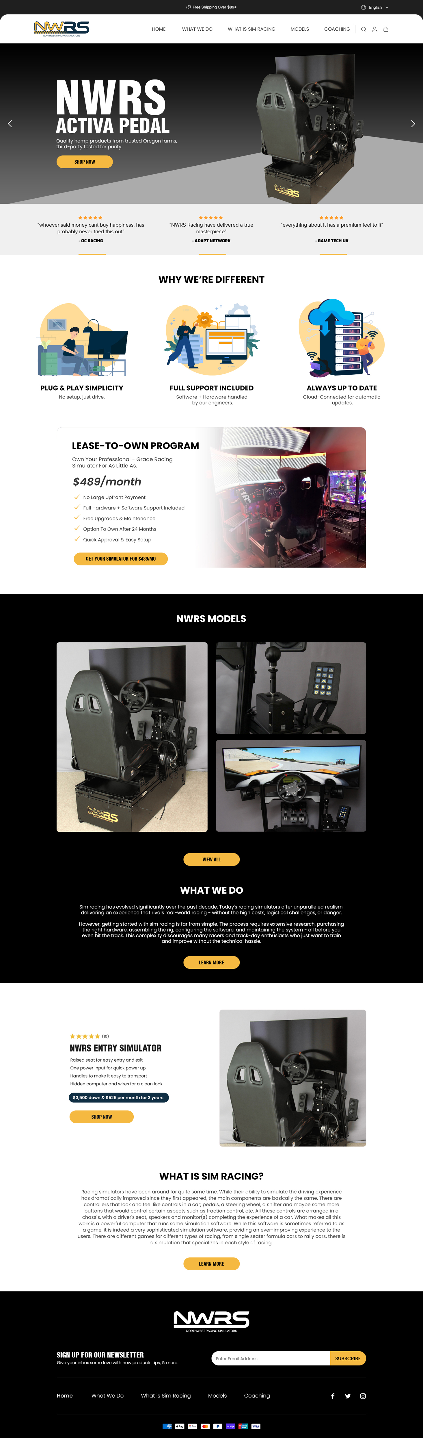 Web Design by Anup Innovations for Northwest Racing Simulators LLC | Design #36324139
