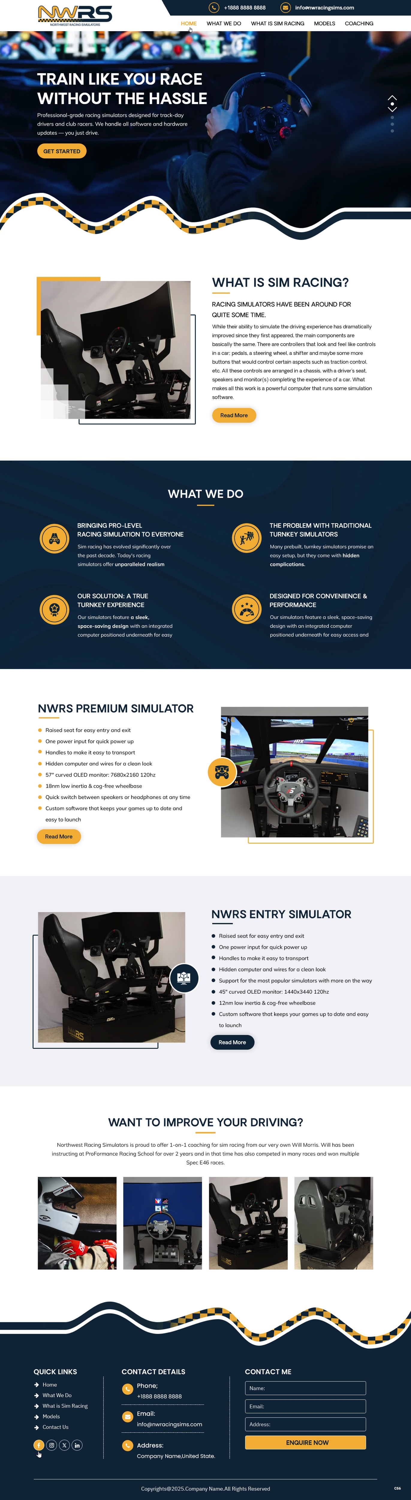 Web Design by pb for Northwest Racing Simulators LLC | Design #36306581