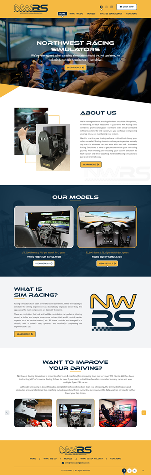 Web Design par pb pour Northwest Racing Simulators LLC | Design : #36306582