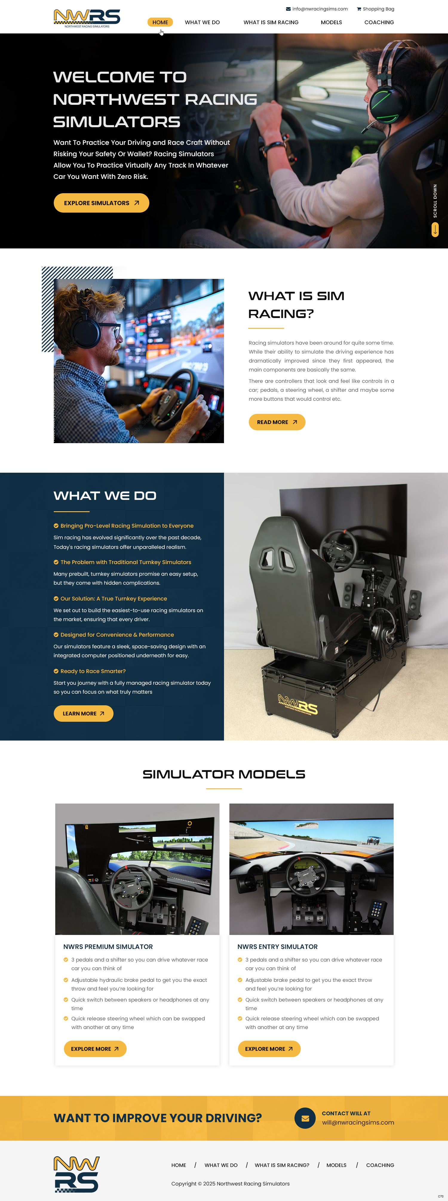 Web Design by pb for Northwest Racing Simulators LLC | Design #36306583