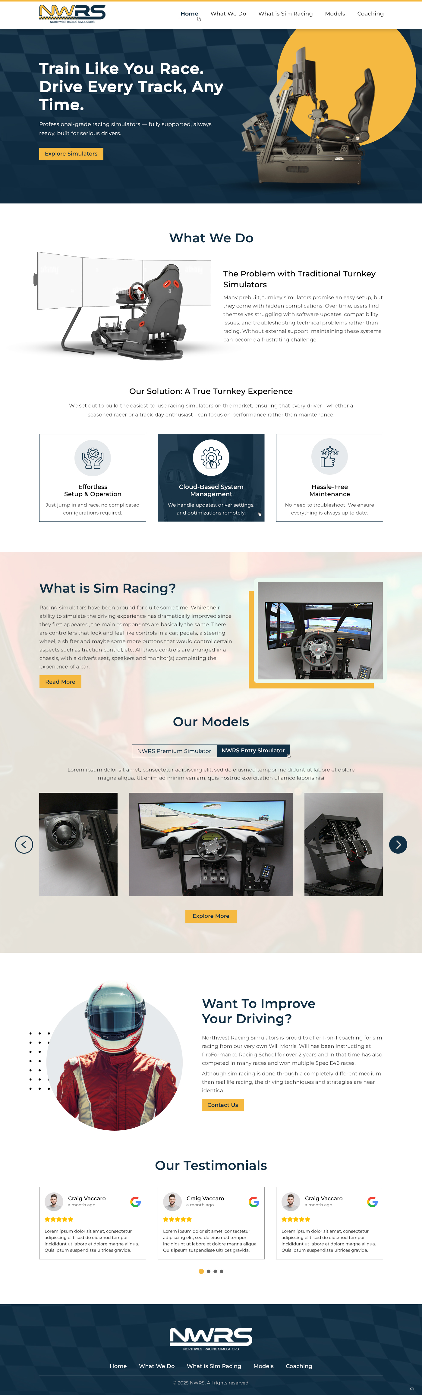 Web Design by pb for Northwest Racing Simulators LLC | Design #36306591