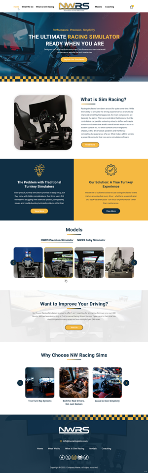 Web Design par pb pour Northwest Racing Simulators LLC | Design : #36306596