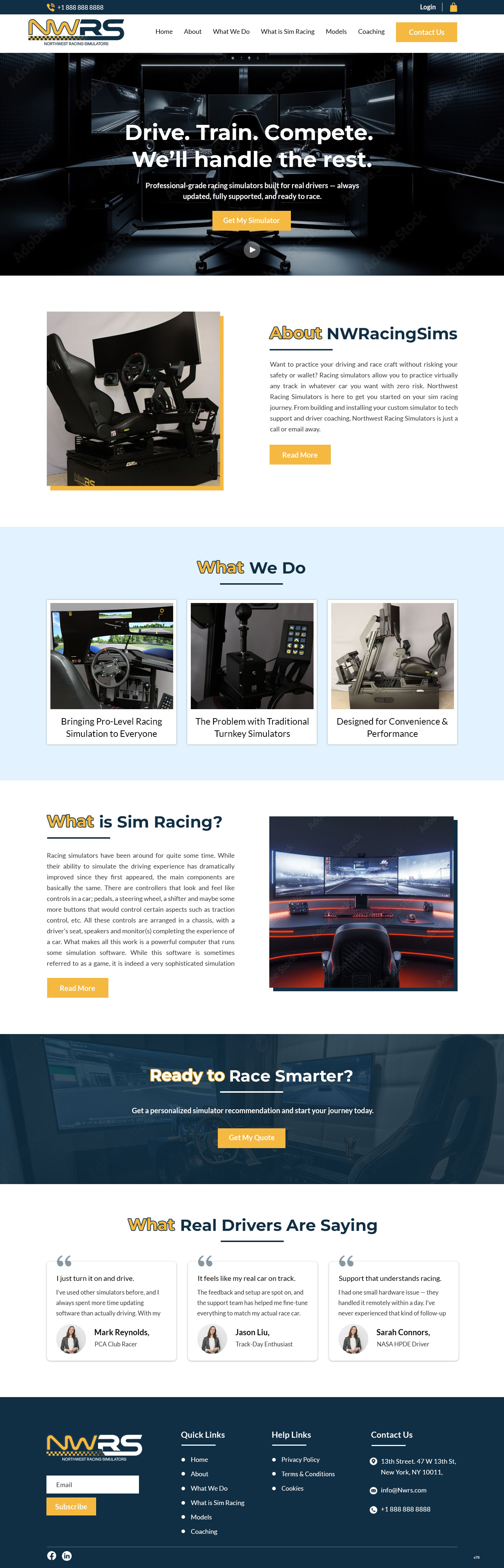 Web Design by pb for Northwest Racing Simulators LLC | Design #36306598