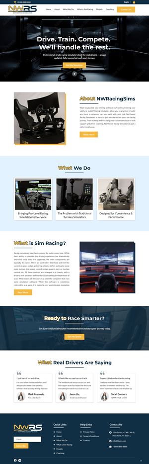 Web Design par pb pour Northwest Racing Simulators LLC | Design : #36306598
