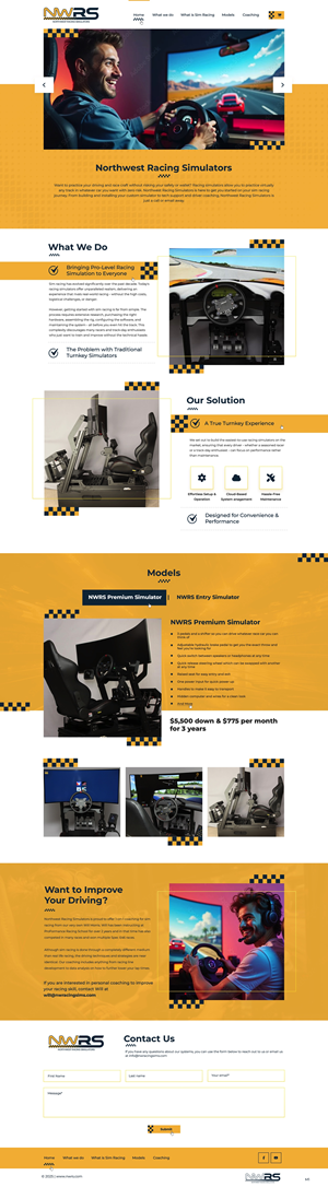 Web Design par pb pour Northwest Racing Simulators LLC | Design : #36306599