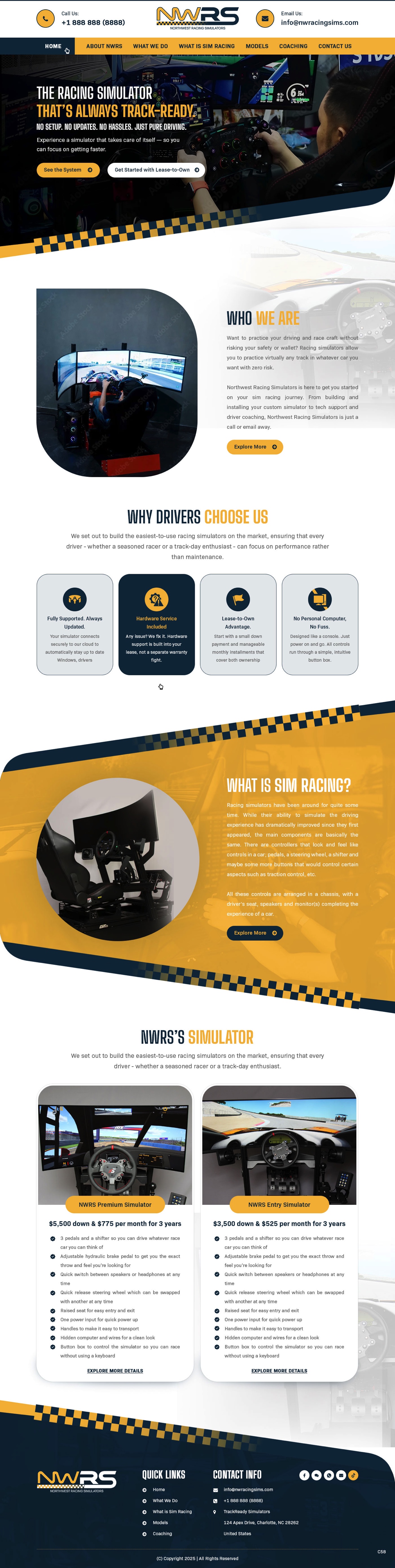 Web Design by pb for Northwest Racing Simulators LLC | Design #36306600