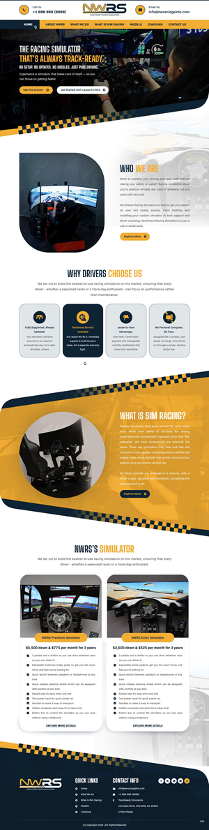 Web Design par pb pour Northwest Racing Simulators LLC | Design : #36306600