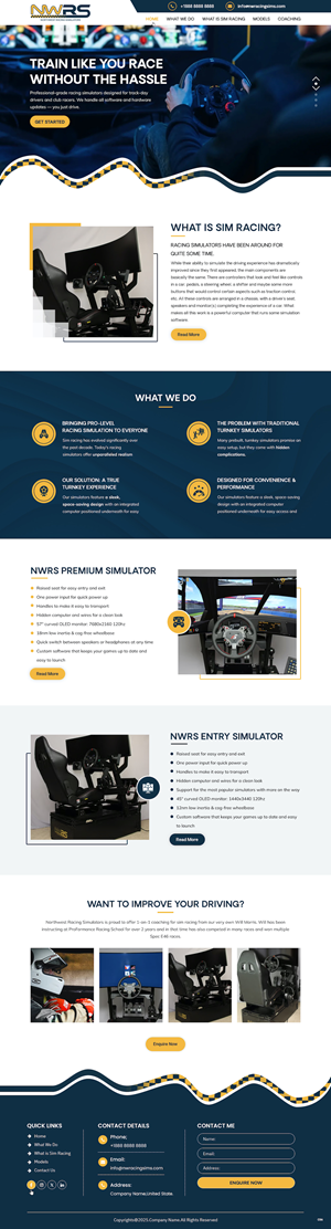 Web Design par pb pour Northwest Racing Simulators LLC | Design : #36313782