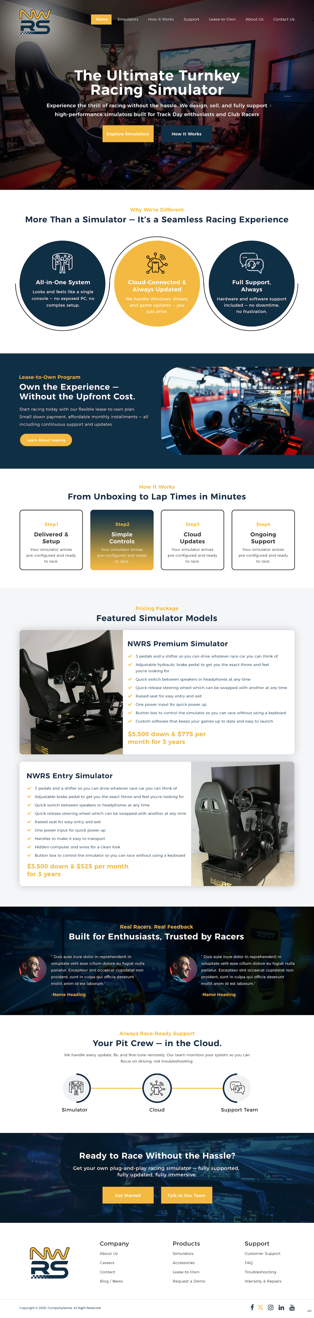 Web-Design von pb für Northwest Racing Simulators LLC | Design #36313783