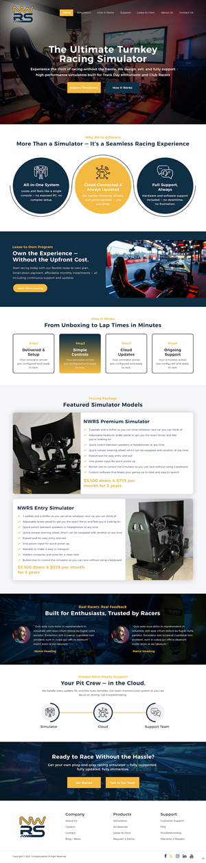 Web Design by pb for Northwest Racing Simulators LLC | Design: #36313783