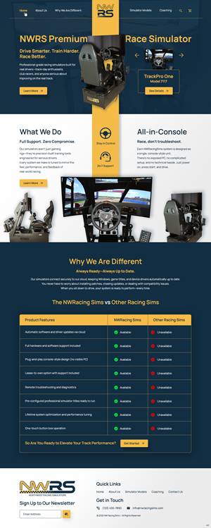 Web Design par pb pour Northwest Racing Simulators LLC | Design : #36313784